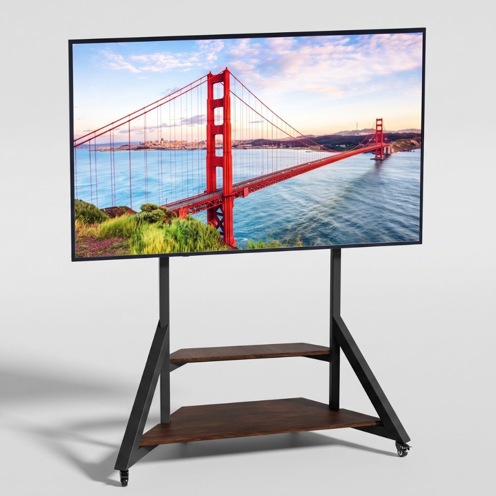 Support TV sur Pied 40-75" – Roulettes Amovibles, Hauteur Réglable, Charge 80 kg, Écran 40 à 75 Pouces