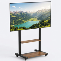 Pied Support TV Mobile avec Étagères – Écrans 40 à 86 Pouces, Roulettes, Hauteur Réglable, Charge 50 kg