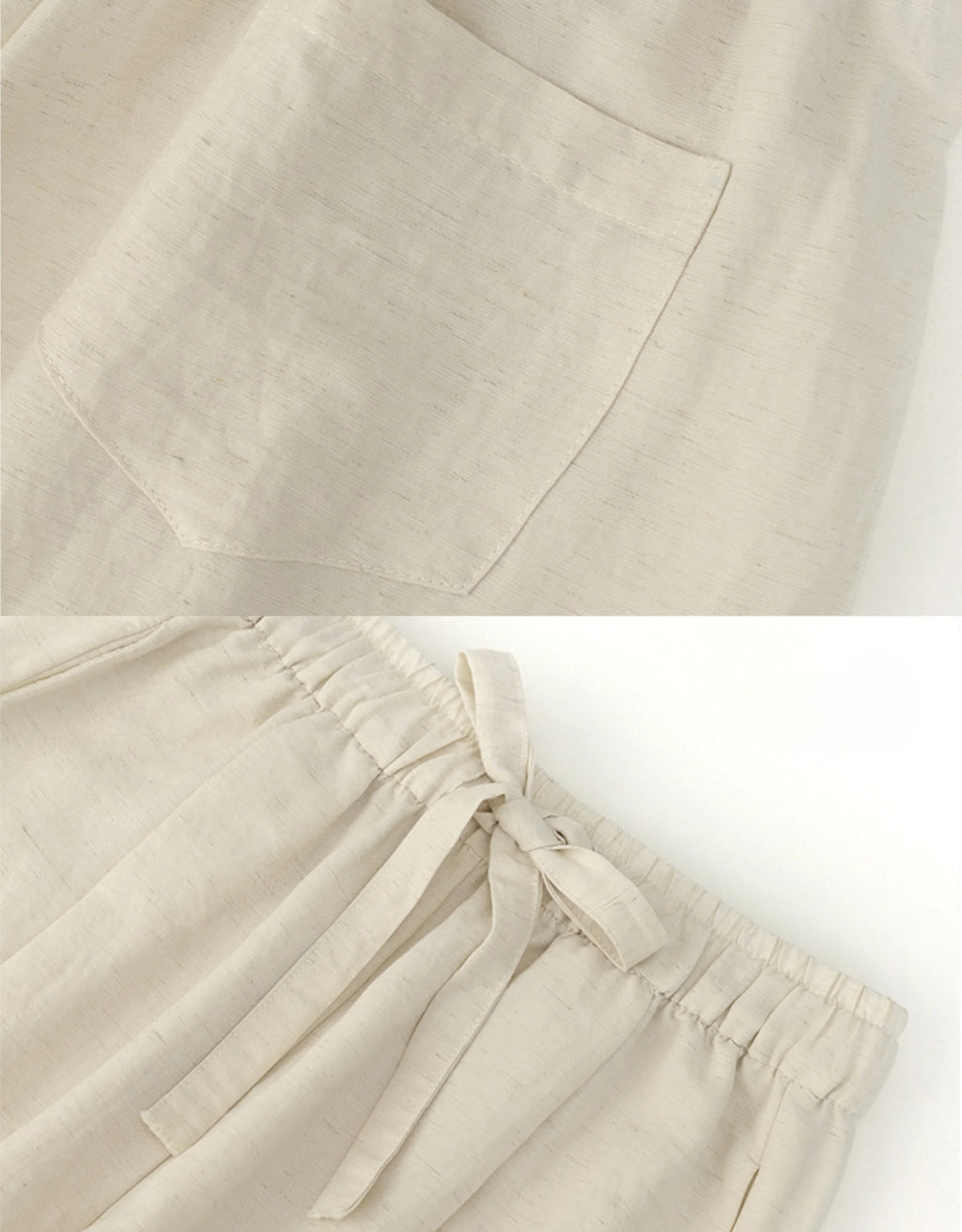 Pantalon Large Lin Tencel Femme — Taille Haute Élastique Palazzo Wide Leg — Été 2026 — Beige / Rose / Marine