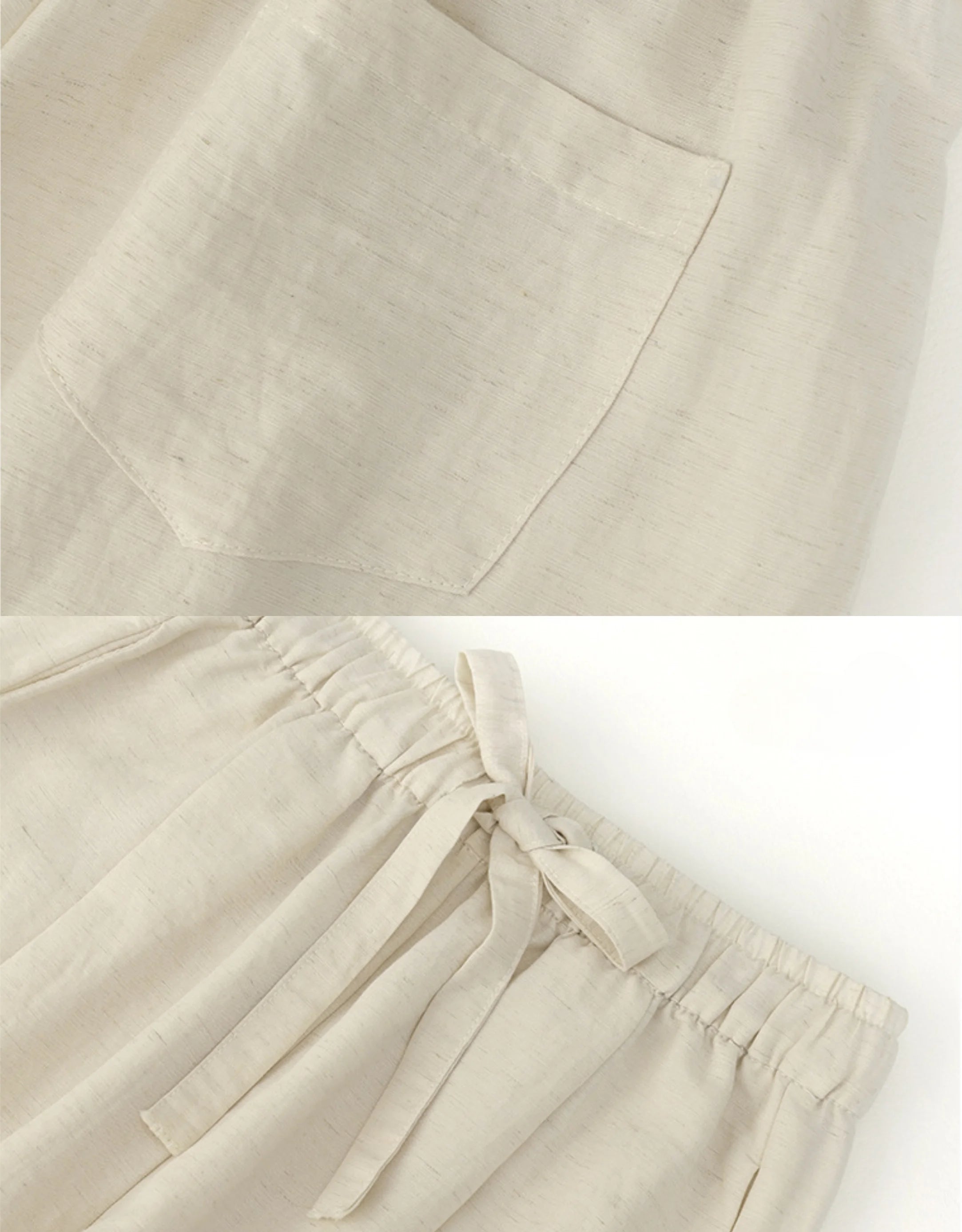 Pantalon Large Lin Tencel Femme — Taille Haute Élastique Palazzo Wide Leg — Été 2026 — Beige / Rose / Marine