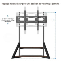 Support TV sur Pied 40-75" – Roulettes Amovibles, Hauteur Réglable, Charge 80 kg, Écran 40 à 75 Pouces