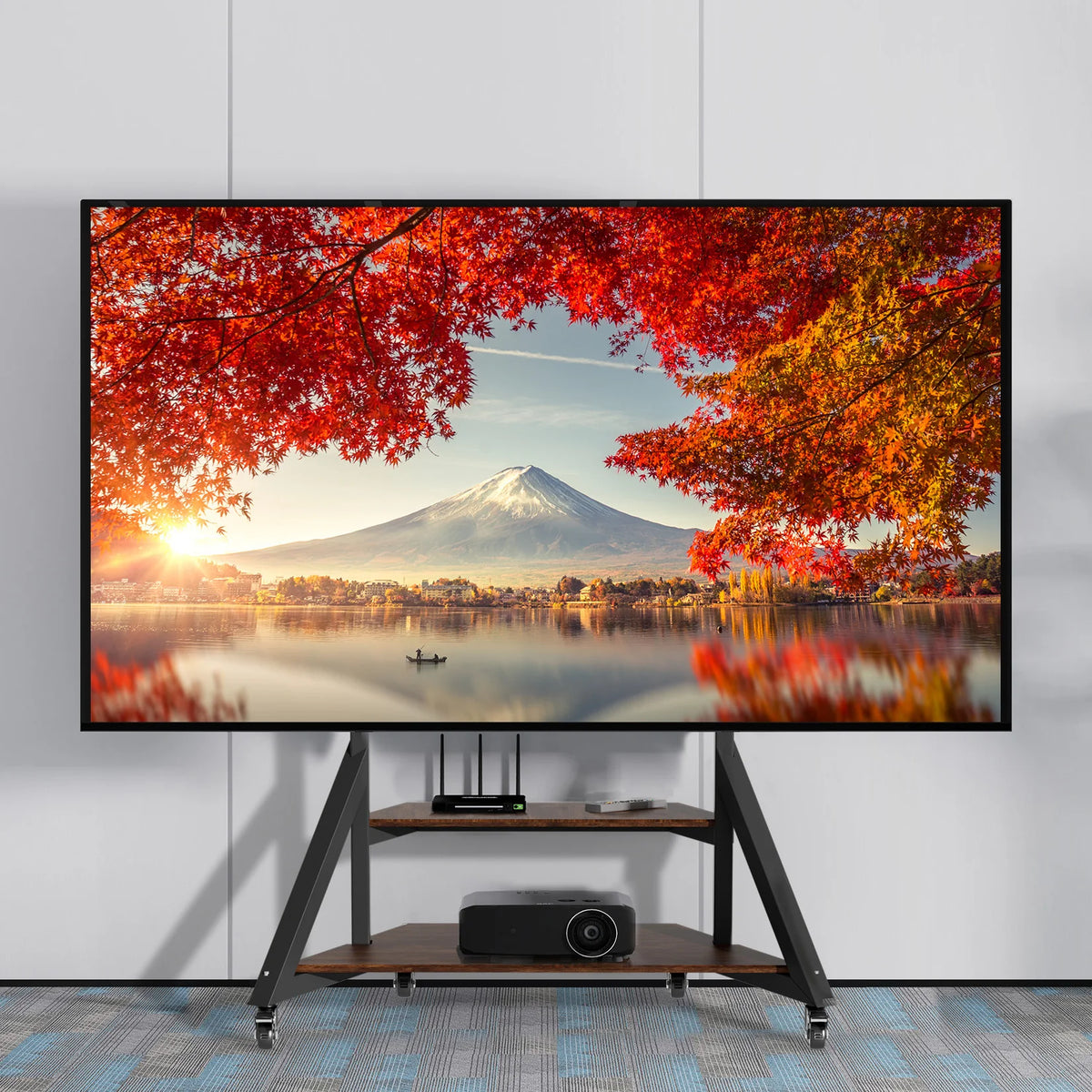 Support TV sur Pied 40-75" – Roulettes Amovibles, Hauteur Réglable, Charge 80 kg, Écran 40 à 75 Pouces