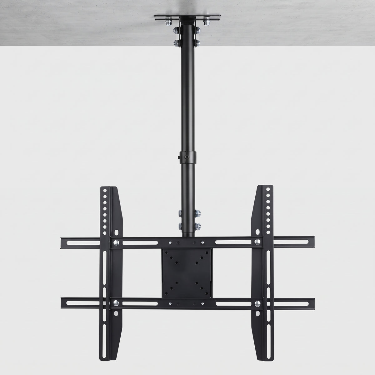 Support TV Plafond Orientable et Inclinable – 26 à 65 Pouces, Hauteur Réglable 57-97 cm, 30 kg