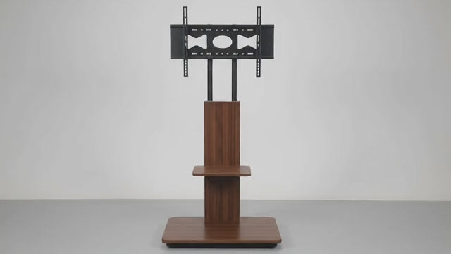 Support TV sur Pied Bois et Métal avec Étagère – Réglable 5 Hauteurs, TV 32-65", 40 kg, Passe-Câbles
