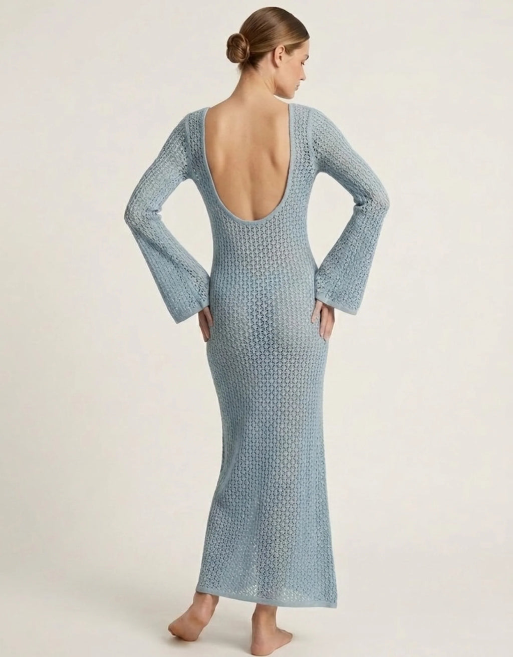 Robe de Plage Longue en Maille Femme Transparente Chic Galagga