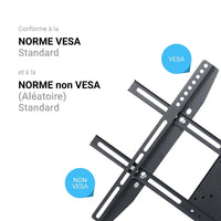 Support TV Plafond Orientable et Inclinable – 26 à 65 Pouces, Hauteur Réglable 57-97 cm, 30 kg